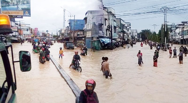 Banjir Rendam Simpang Kampung Lalang Medan: Banyak Motor Mogok, Warga Terjebak